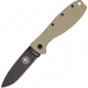 Esee Zancudo Framelock Tan/Blk D2 Folding Knife,3in,D2 Tool Steel,Standard Edge,Black EDP Coated,Desert Tan,GRN Handle BRKR2DTB