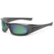 ESS Waterman 5B Sunglasses, Carbon Gray Frame, Polarized Mirrored Green Lens, Medium, EE9006-24