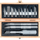 Excel Blades Craftsman Set Fixed Blade Knife Set, 10 Assorted Blades, 2 #11 And One Each #16, 19, 02, 17, 22, 10, 18, 24, Wooden Gift Box, 44283