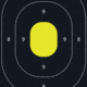 EZ-Aim Allen Splash Reactive Target IPSC Silhouette Paper Hanging, 12.50 x 18.25in, 8 Pack, Chartreuse/Black, 15372-30