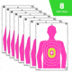EZ-Aim EZ Aim Fun In The Pink Silhouette Paper Shooting Target, 12in x 18in, 8-Pack, Pink, 15646
