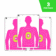 EZ-Aim Fun In The Pink Silhouette Paper Shooting Targets, 23inW x 35inH, 3-Pack, Multi, 15653