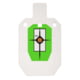 EZ-Aim Hardrock AR500 Steel Shooting Target, 3/8in Thick, IPSC Silhouette, 6inW x 10inH, White/Green/Black, 15585
