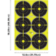 EZ-Aim Non-Adhesive Paper Splash Shooting Targets, 6 Spot Bullseyes, 8-Pack, Black/Chartreuse, 12 in x 18 in, 15355