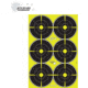 EZ-Aim Non-Adhesive Paper Splash Shooting Targets, 6 Spot Bullseyes, 8-Pack, Black/Chartreuse, 12 in x 18 in, 15355