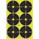 EZ-Aim Non-Adhesive Paper Splash Shooting Targets, 6 Spot Bullseyes, 8-Pack, Black/Chartreuse, 12 in x 18 in, 15355