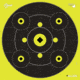 EZ-Aim Splash Reactive Adhesive Paper Bullseye Shooting Targets w/8 Aiming Points, 12in Square, 12-Pack, Black/Chartreuse, 15577