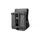 Scorpus Double Magazine Pouch for Makarov PM Single-Stack Steel Magazines, Paddle and Belt, Black, SC-PMB