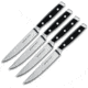 FELIX 4-Piece Steak Knife Set, 9.25in Overall, 5in, Satin Finish X50CrMoV15 Stainless Blade, Black Plastic Handle, 814604