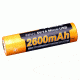 Fenix Rechargeable Li-ion 18650 3.6 Volt Battery w/Built in USB port, 2600mAh, Orange/Black ARB-L18-2600U