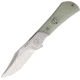 Fin Flint Ghost Green Folding Knife, 4in Closed, 3in, Satin 154CM Stainless Blade, Jade G10 Handle, FT003