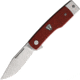 Fin Hatfield Folding Knife, 3.5in Closed, 2.75in, Satin 154CM Stainless Blade, Red Micarta Handle, HT404