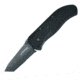 First Edge Tracklock Modified Tanto Folding Knife, Assisted Opening Serrated Edge, Elmax Bead Blast Blade, Coarse Black 1055-BBB