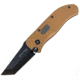 First Edge Tracklock Original Tanto Folding Knife, Auto Opening Fine Edge, Elmax Black Oxide Blade, Coarse Green, 1450-BLG