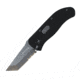 First Edge Tracklock Original Tanto Folding Knife, Auto Opening Serrated Edge, Elmax Bead Blast Blade, Coarse Black 1455-BBB