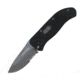 First Edge Tracklock Tactical Hunter Folding Knife, Auto Opening Serrated Edge, Elmax Bead Blast Blade, Coarse Black 1755-BBB