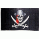 Flags Skull with Red Scarf Flag 3x5in SU5128RBB