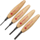 Flexcut Deep U-Gouge Micro Tool Set,1.75in,Carbon Steel,Wood Handles, MT500