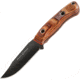 Flexcut Hawthorne Drifter G-Wood Knife, 8in Overall, 3.63in Black Oxide Coated 1095Hc Steel Clip Point Blade, Brown G-Wood Handle, Black Leather Sheath, Wooden Gift Box, FTKFB2C