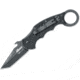 Fox Dart Karambit Linerlock Folding Knife, 2.5 black PTFE coated Bohler N690 stainless tanto, Black G10 handle, 01FX022