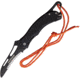Fox Gravity Rescue Linerlock Folding Knife, 4 black PTFE coated partially serrated Bohler N69, Black aluminum handle with Black anti-slip insert, 01FX729