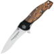 Fox Invader Linerlock Folding Knife, 3.75" satin finish 440C stainless blade, Bocote wood handle, 01FX242
