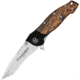 Fox Invader Linerlock Folding Knife, 3.75 satin finish stainless tanto blade, Bocote wood handle, 01FX165