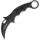 Fox Karambit Linerlock CF/G10 Folding Knife, 3in Black Bohler N690 SS Karambit Blade, Finger Grooved Handle, Finger Ring, Pocket Clip, Thumb Pull, Black G10 And Carbon Fiber Handle, 479-CG10