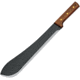 Fox Machete Palisander Fixed Blade Knife, 20in Overall, 14.25in Black SS Blade, Brown Wood Handle, Palissander Wood Handle, Black Leather Belt Sheath, brown, 02FX054