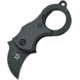 Fox Mini-Ka Linrlock Folding Knife, 1in Black Cerakote Finish 420 SS Hawkbill Blade, Black Frn Handle, Finger Ring, Pocket Clip, Black, 01FX325