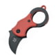 Fox Mini-Ka Linrlock Red Folding Knife, 1in Black Cerakote Finish 420 SS Hawkbill Blade, Red Frn Handle, Finger Ring, Pocket Clip, Red, FX-535 RB