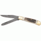 Fox-N-Hound Damascus Trapper Folding Knife,Clip and Spey Blade, Genuine Stag Handle FH614