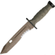 Fox Oplita Combat Knife FKMD Fixed Blade Knife, Partially Serrated, Tanto, Coyote Tan, Kraton Handle FOX0171116