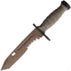 Fox Oplita Combat Knife Tanto, 7.25 coyote tan PTFE coated partially serrated Bo, Coyote tan Kraton handle, 02FX151