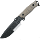 Fox Sherpa Fixed Blade Knife, 5.5 black PTFE coated D2 tool steel blade, OD green canvas micarta handle, 02FX175