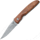 Fox Voyager Linerlock Burl Folding Knife, 3 Damascus steel blade, Burl wood handle, 01FX087DAM