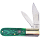 Frost Barlow Green Pick Bone Folding Knife, 3.88in Closed, Mirror 440 Clip/Pen Blades, Dark Green Pick Bone Handle, OC-163DGPB