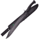 Frost Black Rubber Handle Black Knife, 20 black finish stainless blade, Black rubberized ABS handle, TX-175B