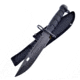 Frost Bowie ABS Titanium Knife, 7 gray titanium coated sawback stainless blade, Black textured ABS handle, HK1649