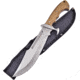 Frost Bowie Walnut with Sheath Fixed Blade Knife, Black Hills Steel, 13.5in Overall, 8in Satin SS Clip Point Blade, Walnut Handle, SS Guard, Black Nylon Belt Sheath, BKH-013WW