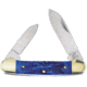Frost Canoe Blue Pick Bone Folding Knife, 3.5in Closed, Mirror 440 Stainless Spear/Pen Blades, Blue Pick Bone Handle, OC-252BLPB