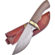 Frost Chickasaw Skinner Knife, Chipaway, 8in Overall, 3.75in Satin SS Drop Point, Walnut Handle, Brass Guard, Brown Leather Sheath, CW-019WW
