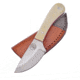 Frost Chipaway Skinner White Knife, Chipaway Skinner, 6.5in Overall, 3in Satin SS Blade, White Smooth Bone Handle, Brown Leather Sheath, CW-1007