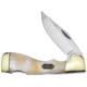 Frost Choctaw Lockback Steel Warrior Folding Knife, 3.5" mirror finish stainless clip point blade, Ox horn handle, SW-405OX