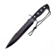 Frost Commander Bowie Knife, 10 black finish sawback stainless blade, Black rubber handle, TX-0003