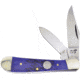 Frost Copperhead Blue Pick Bone Folding Knife, 3.25in Closed, Mirror Stainless Clip/Pen Blades, Blue Pick Bone Handle, 14-950BLPB