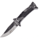 Frost Embossed Black Folding Knife, 5in Closed, 3.75in, Satin Stainless Blade, Black Pakkawood Handle, BKH-104BPW