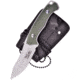 Frost Fixed Blade Green G10 Knife, 5.25in Overall, 2.25in Stonewash Clip Point Blade, Green G10 Handle, Kydex Sheath, TC-03GG10