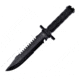Frost Fixed Blade Knife, Tac Xtreme 14in overall, 8.5 black finish sawback 3Cr13 stainless clip poi, Black rubberized synthetic handle, TX-42B/G