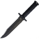 Frost Fixed Blade Knife Tac Xtreme 14in overall, 8.5 black finish sawback 3Cr13 stainless clip poi, Black rubberized synthetic handle, TX-43B/B